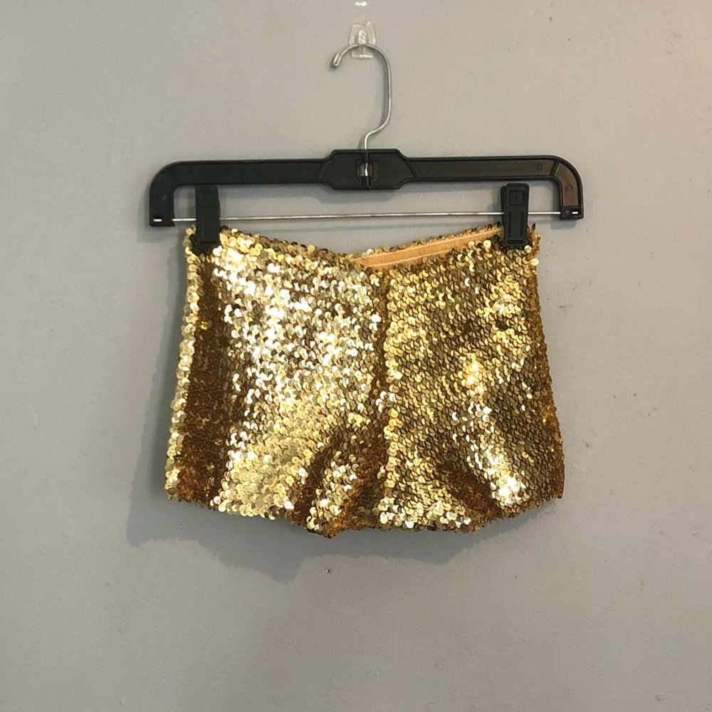 Gold sequin shorts